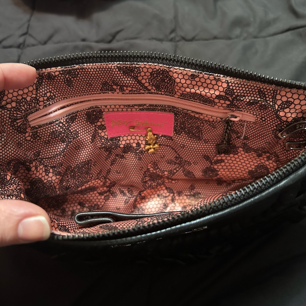 Betsey Johnson Black Ruffled Wristlet - Picture 5 of 6